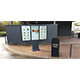 Dobbelt Samsung OHF/AS/DX-totem i tredobbelt konfiguration til en Starbucks-restaurant med hurtig servering